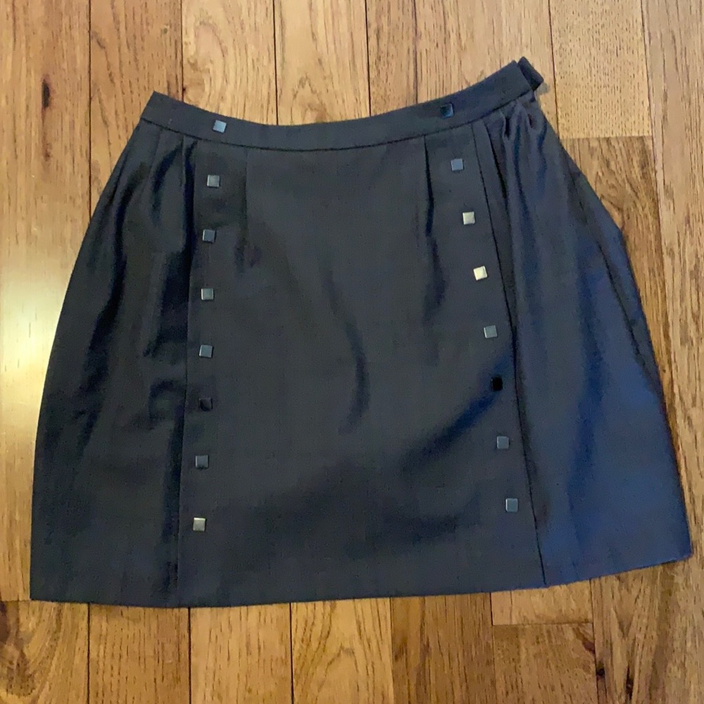 Embellished grey mini skirt with stud detail